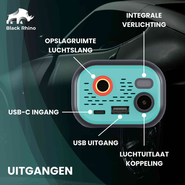 Black Rhino AeroBoost T-2 elektrische fietspomp Black Rhino 